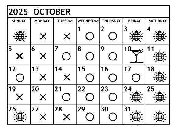 10月営業予定日